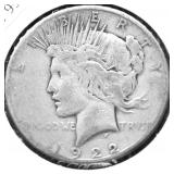 1922 S PEACE DOLLAR VG