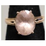 10K ROSE GOLD PINK ICE RING  SZ 7  3.55 GRAMS