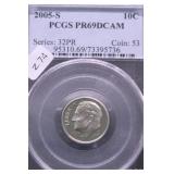 2005 S PCGS PF69DC ROOSEVELT DIME