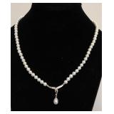 14K GOLD HAND KNOTTED PEARL DIAMOND