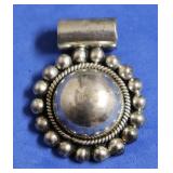 STERLING SILVER HEAVY BALL PENDANT