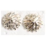 STERLING SILVER FLOWER DESIGN EAR RINGS