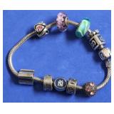 JSTERLING SILVER CHARM "PANDORA" BRACELET