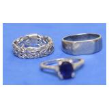 3 STERLING SILVER RINGS