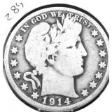 1914 S BARBER HALF DOLLAR G