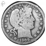 1909 BARBER HALF DOLLAR G