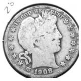 1908 S BARBER HALF DOLLAR G