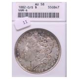 1882 O/S ANACS AU58 MORGAN DOLLAR
