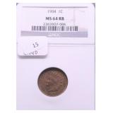1904 NGC MS64 RB INDIAN HEAD CENT