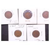 5 INDIAN HEAD CENTS