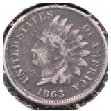 1863 INDIAN HEAD CENT VG