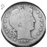 1905 BARBER HALF DOLLAR G