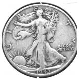 1943 S WALKING HALF DOLLAR VF