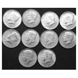 10 40 % SILVER HALF DOLLARS