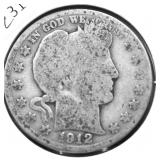 1912 BARBER HALF DOLLAR G