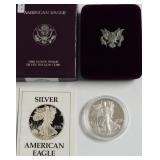 1988 PROOF SILVER EAGLE W BOX PAPERS