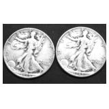TWO WALKING HALF DOLLARS