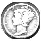 1918 S MERCURY DIME F