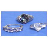 3 STERLING SILVER RINGS