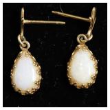 14K GOLD OPAL EAR RINGS