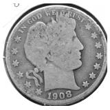 1908 O BARBER HALF DOLLAR G