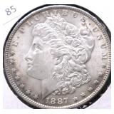 1887 GEM BU MORGAN DOLLAR