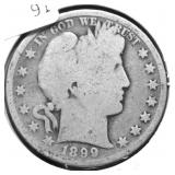 1899 BARBER HALF DOLLAR G