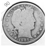 1907 D BARBER HALF DOLLAR G