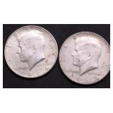 2 1964 KENNEDY HALF DOLLARS