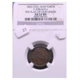 1963 NGC AU53 CIVIL WAR TOKEN