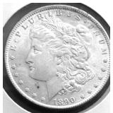 1890 MORGAN DOLLAR AU