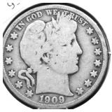1909 BARBER HALF DOLLAR G