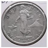 1909 S US PHILIPPINES SILVER PESO XF DETAILS