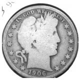 1906 O BARBER HALF DOLLAR G