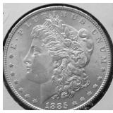 1885 GEM BU MORGAN DOLLAR
