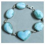 MEX SILVER  SEA GREEN LARIMAR STONE