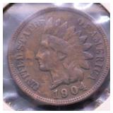 1904 INDIAN HEAD CENT XF