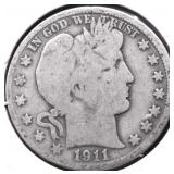 1911 BARBER HALF DOLLAR G