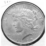 1922 PEACE DOLLAR VF