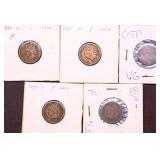 5 INDIAN HEAD CENTS