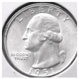 1951 D GEM BU WASHINGTON QUARTER