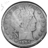 1907 D BARBER HALF DOLLAR G