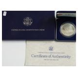 PROOF CONSTITUTION SILVER DOLLAR W BOX PAPERS