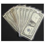 10 SILVER CERTIFICATES