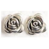 STERLING SILVER ROSE EAR RINGS