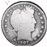 1907 BARBER HALF DOLLAR G