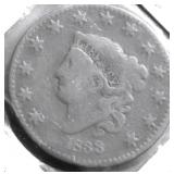 1833 LARGE CENT VG