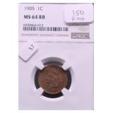 1905 NGC S64 RB INDIAN HEAD CENT