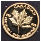 1/10 OZ .9999 GOLD CANADA MAPLE LEAF