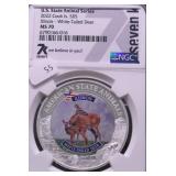 2022 NGC MS70 5 $ WHITE TAIL DEER 1 OZ .999 SILVER